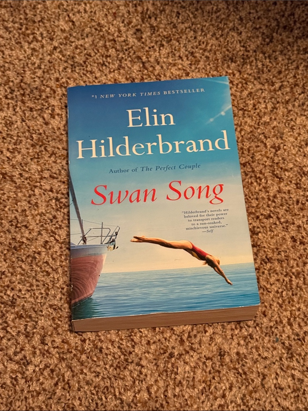 Elin Hilderbrand Swan Song - Swim Cover Design (Blue/Red)